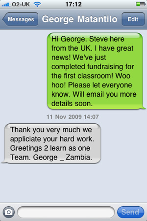 The text I received from Headmaster George earlier today.