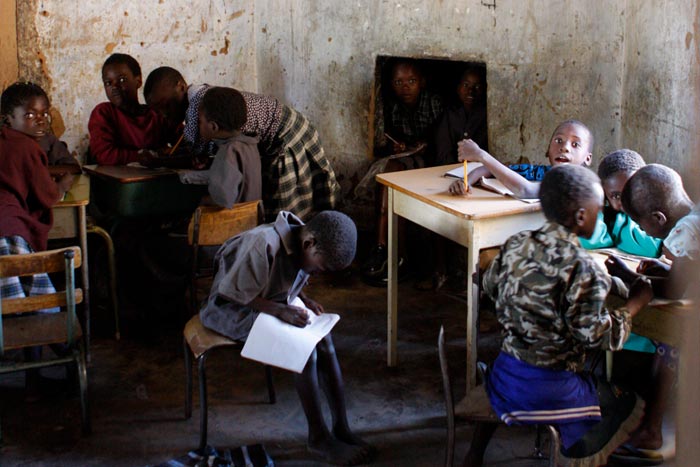 …and desks were lacking. 